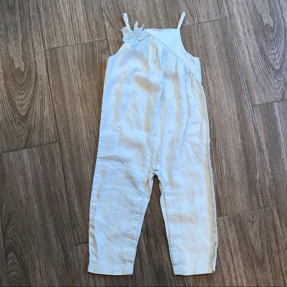 Janie and Jack Other - EUC Janie and Jack Aqua Linen Jumpsuit